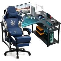 GTPLAYER Gamingtisch Gaming Tisch + Gaming Stuhl- Set, Computertisch Stuhl Set für Gaming, Multifunktionale Tische und Stühle
