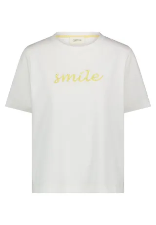 CARTOON - T-Shirt mit Message-Print weiß - Gr. - 38