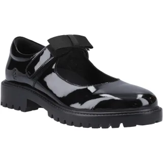 Hush Puppies Astrid Schleife Leder Mädchen Schwarz Schuhe