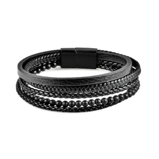 US Polo Assn Jewellery Brandon Schwarzes Armband
