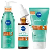 Nivea Gesichtsserum DERMA SKIN CLEAR Set Night Routine 3-teilig Set, 3-tlg.
