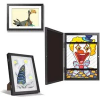 LA CUTE Bilderrahmen zum Basteln 2er Set Kinderbilderrahmen befüllbar Frontöffnung sicher aufbewahren, für 150 Bilder (Befüllbare Fototrahmen für Kinderkunstwerke bis zu Din A4 150 Blatt, 2 St), 2er Set Kinderzeichnungen, befüllbar mit Frontöffnung, 
