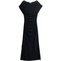Bhoem Maxikleid Drapiertes Maxikleid ohne Ärmel, Schwarz (1-tlg)
