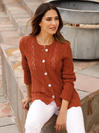 Classic Basics Ajourstrickjacke