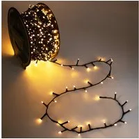 Spetebo LED-Lichterkette Außen Lichterkette auf Trommel soft gold mit Stecker, mit Dual Timer
