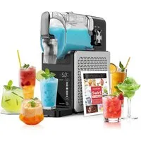 Azmsary Slush Maker Slush & Eismaschine 6-in-1, LED, Selbstreinigung, Edelstahl, (Preiswertes Paket, 3-tlg., Inklusive: 1 × Slushie-Maschine, 1 × Anleitung, 1 × Rezeptbuch), 2.5L