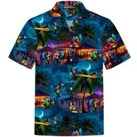 Hawaiihemdshop.de Hawaiihemd Hawaii Hemd Herren Baumwolle Kurzarm Hawaiihemd mit Papageien