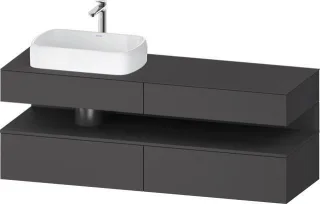 Duravit Qatego Konsolenwaschtischunterbau wandhängend Graphit Matt 1600x550x600 mm - QA4777049490000 QA4777049490000