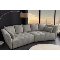 riess-ambiente Big-Sofa ROYAL 295cm grau - Bouclé, Federkern-Polsterung, Nosagfederung, modern, Einzelartikel 1 Teile, XXL-Couch mit Kissen & Rundum-Bezug - ideal für Gäste- und Wohnzimmer