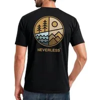 Neverless Print-Shirt Herren T-Shirt Backprint Natur Grafik Berge Wald Adventure Outdoor mit Print