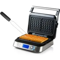 Domo Waffeleisen, 1600 W, für 2 Belgische & Brüsseler Waffeln Doppel Wafflemaker mit Waffelgabel