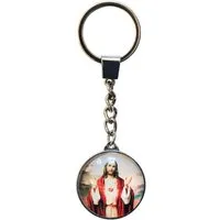 Saraswati Schlüsselanhänger Schlüsselanhänger "Jesus" Glas bunt 3cm