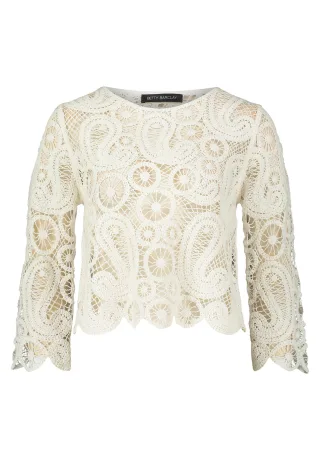Betty Barclay - Lochstrick-Pullover rohweiß - Gr. - 42