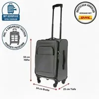 Christian Wippermann Business-Trolley Handgepäck Trolley Handgepäckkoffer Reiskoffer, 4 Rollen, mit TSA-Schloss
