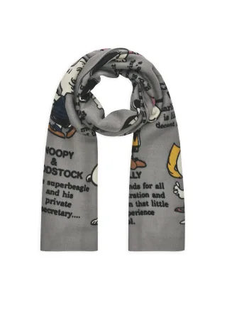Schal mit Peanuts-Charakteren grau