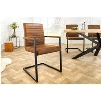 riess-ambiente Freischwinger LOFT vintage braun / schwarz (Einzelartikel, 1 St), Esszimmer · Microfaser · Metall · mit Armlehne · Industrial