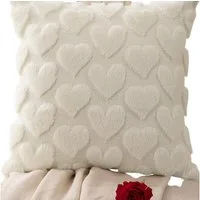 LAPAPRO Dekokissen Herzförmiges Plüschkissen ohne Baumwollfüllung, Valentinstag-Motiv.40*40CM