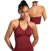 Smilodox Tanktop Malena, Crop Neckholder Sporttop, Ringdetails, Rückenfrei Tanktop nahtlos figurbetont, Sport Freizeit Yoga stylische Looks