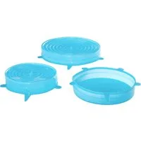 Durandal Frischhaltedeckel Durandal Silikondeckel 3er-Set groß blau