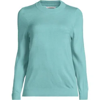 CashTouch Rundhalspullover für Damen, Damen, size: regular, Blau, Polyacryl, by Lands' End