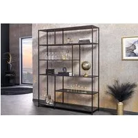 riess-ambiente Bücherregal SLIM LINE 185x135cm graphit / schwarz, Einzelartikel 1-tlg., Wohnzimmer · Design · Metall · mit Ablage · Industrial
