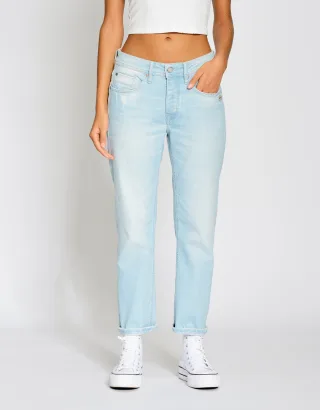 GANG Damen Jeans 94NICA CROPPED - boyfriend fit Jeans aged light blue