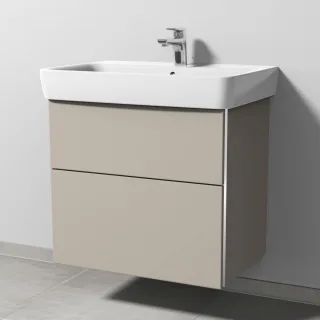 Sanipa 3way Waschtischunterbau zu Geberit Renova Plan Waschtisch mit 2 Auszügen, Kaschmir-Matt BP8771U