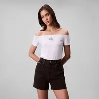 Calvin Klein Jeans Blusentop MNGRM OFF SHLDR STRT Mit tiefem Rundhalsausschnitt
