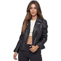 Tazzio Lederjacke F501 moderne & zeitlose Damen Jacke im Biker Look mit Reverskragen