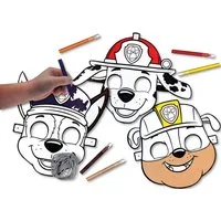 Spin Master Kreativset Paw Patrol 3 Masken beflockt + Filzstifte, zum selber bemalen