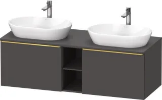 Duravit D-Neo Konsolenwaschtischunterbau wandhängend Graphit Matt 1400x550x459 mm - DE4950B34490000 DE4950B34490000