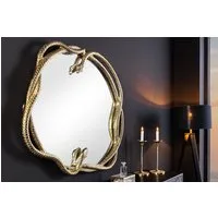 riess-ambiente Wandspiegel SNAKE L 50cm gold Metall - runder Spiegel mit Schlangen-Skulptur (Einzelartikel, 1-St), dekoratives & pflegeleichtes Wohnaccessoire · Statement Piece