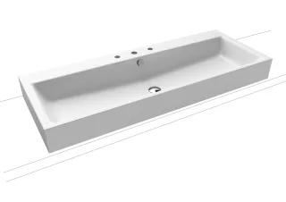 Kaldewei Aufsatzwaschtisch Puro, Modell 3168 mit Überlauf 1200x460, 907006033711 907006033711