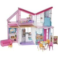 Mattel® Spielhaus Barbie FXG57 Malibu Haus Puppenhaus +25 Zubehörteile, Puppen Spielzeu