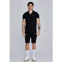 Siksilk T-Shirt & Shorts SikSilk Herren Schwarzes Polo und Shorts Set