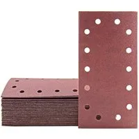 MioTools Schleifpapier 230 x 115 mm 14-Loch Klett-Schleifblätter für Schwingschleifer, Normalkorund, 50 Stk., K80