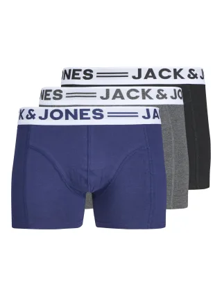 JACK&JONES - SENSE TRUNKS 3-PACK NOOS Dark Grey Melange - Gr. - S