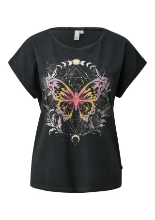Q/S designed by - Oversize-Shirt mit Frontprint schwarz - Gr. - XS