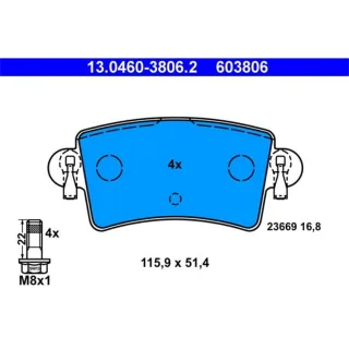 ATE Bremsbel?ge hinten Nissan Interstar Opel Movano Renault Master