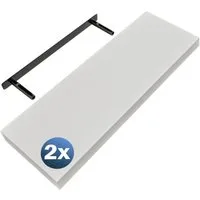 Casaria Wandregal, Weiß Hängeregal mit Halterung 15kg Tragkraft Küche Matt 70cm