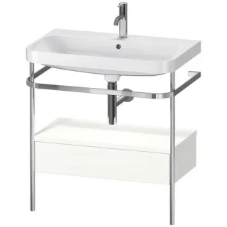 Duravit Happy D.2 Plus c-shaped Set mit Metallkonsole und Schubkasten Weiß Supermatt 775x490x850 mm  HP4842O8484