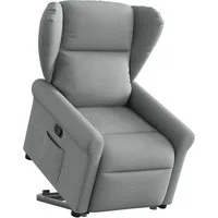 vidaXL Sessel Relaxsessel mit Aufstehhilfe Hellgrau Stoff (1-St)