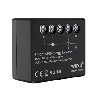 16A Tuya WiFi6 Smart Energy Meter Power Monitor Electricity Statistics APP Remote Control Works with Alexa Google Home