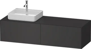 Duravit White Tulip Konsolenwaschtischunterbau wandhängend Graphit Seidenmatt 1300x550x408 mm - WT48 WT4864L58580010