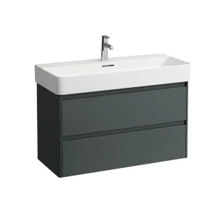 LAUFEN Waschtischunterschrank BASE 2.0 400x920x515 2 Schubl m. Griffmulde f.WT H810287 verkehrsgrau, H4114121082661