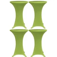vidaXL Hussen-Set Stretch-Tischhussen 4 Stk. 70 cm Grün