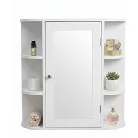 relaxdays Spiegelschrank mit 10 Fäch