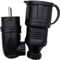 feletec Schuko-Stecker feletec Schuko Winkelstecker und Kupplung 230V IP44 für Außenbereich