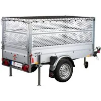 STEMA PKW-Anhänger BASIC Plus 750, max. 558 kg, Set, Tieflader, ungebremst mit Gitteraufsatz