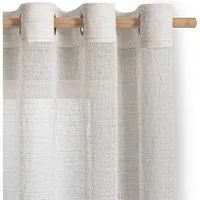 Restilo Gardine Gardine Vorhang Transparent Leinen (1 St), Ösen, halbtransparent, Leinen